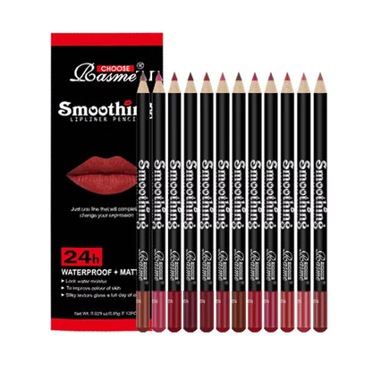 12PCS Matte Lip Liner Pencil Set
