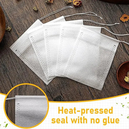 Disposable Tea Filter Bags – Empty Drawstring Paper Pouches for Loose Tea, Herbs & Coffee (100–1000PCS)