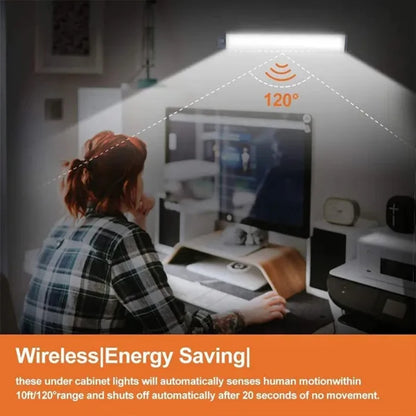 PIR Motion Sensor LED Under Cabinet Lamp – Rechargeable & Dimmable