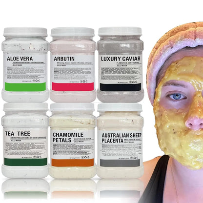 6PCS Professional Jelly Mask Powder Set – Hydrating, Whitening & Anti-Aging Peel-Off Facial Masks 💆‍♀️✨
