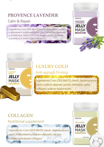 Professional Jelly Face Mask Powder – Hyaluronic Acid Hydrating & Whitening Peel Mask 💆‍♀️✨
