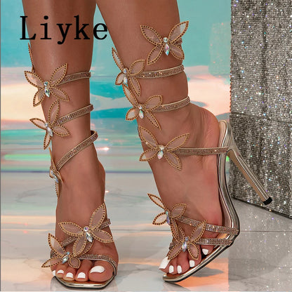 Rhinestone Butterfly Heels