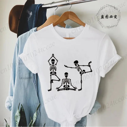Skeleton Yoga Funny Halloween Shirt