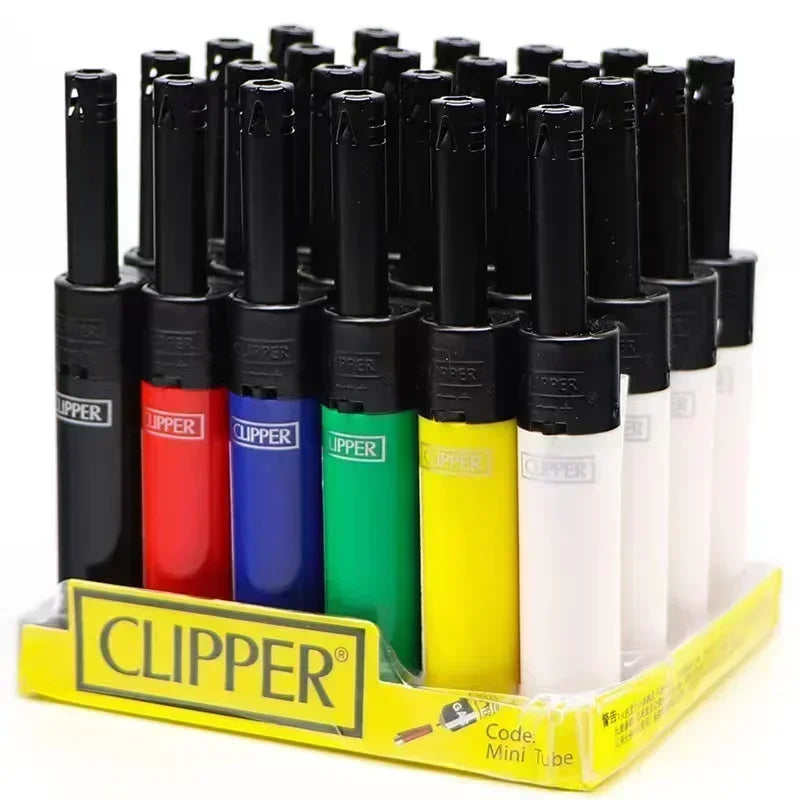 24-Piece Clipper-Style Butane Lighter Set – Refillable with Pattern Designs