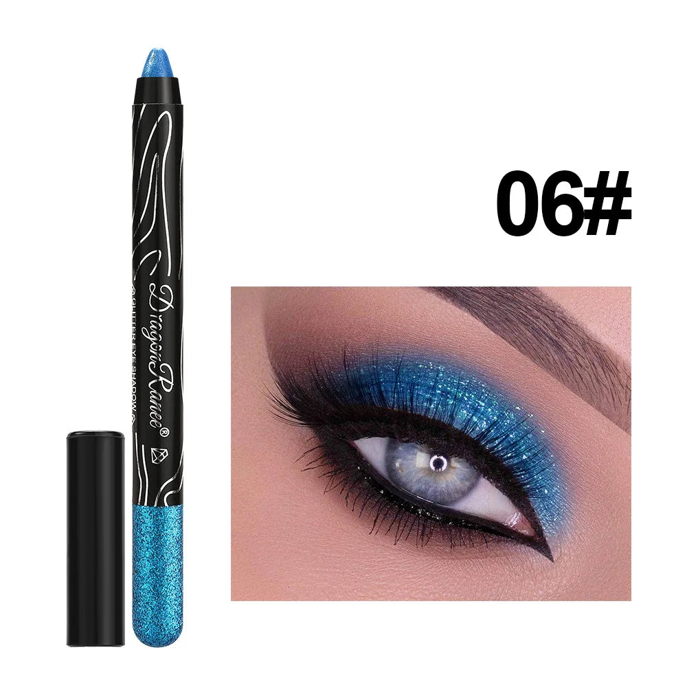 Glitter Eyeshadow & Eyeliner Pencil Set (12 Colors)
