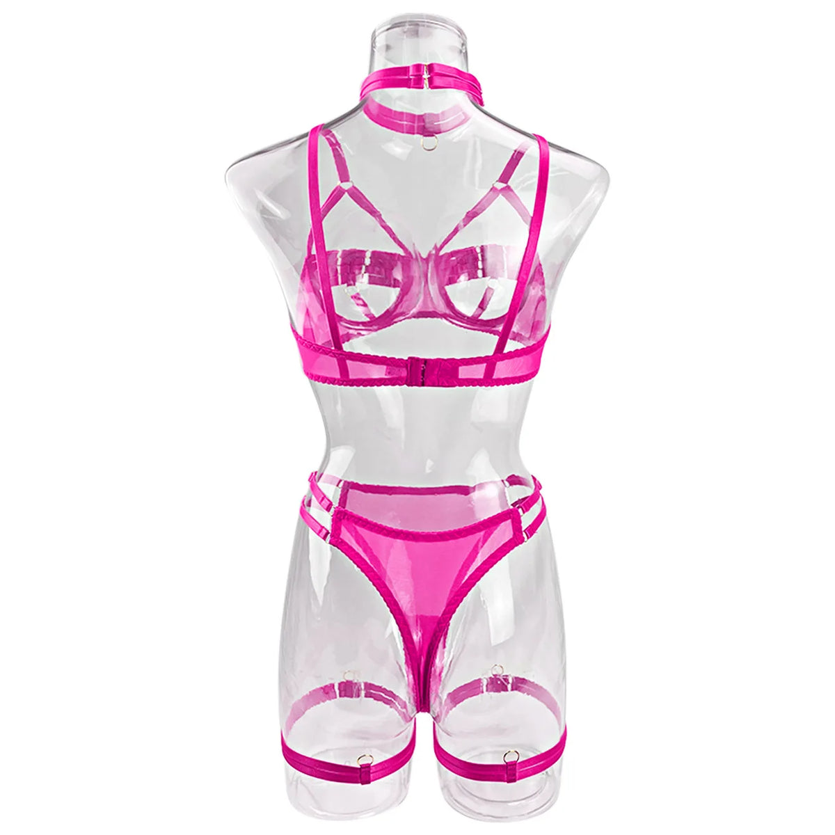 5-Piece Hollow Lingerie Set – Sensual Open Bra & Brief Outfit