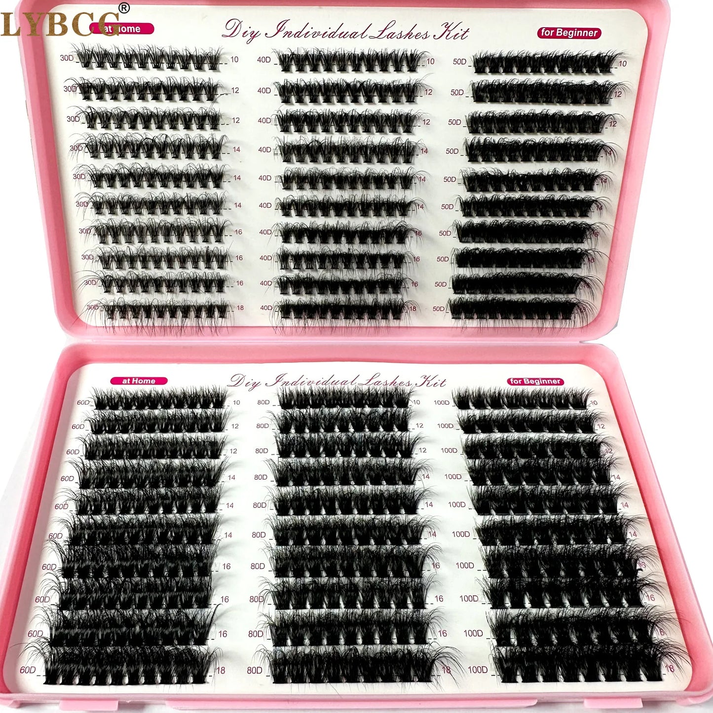 0.07mm Soft Fluffy Lash Clusters – 30D–100D Volume Extensions (570pcs)