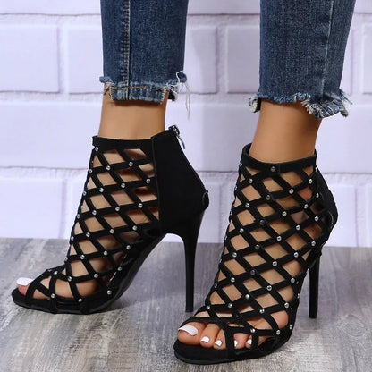 Women’s Open Toe Dance Heel Boots