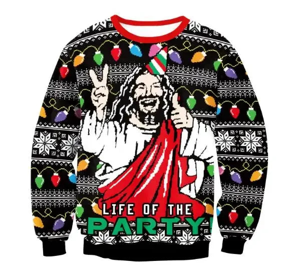 3D Funny Christmas Sweater – Green Holiday Jumper for Party & Festive Wear