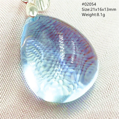 Natural Blue Topaz Quartz Pendant Necklace – Oval Healing Stone Jewelry