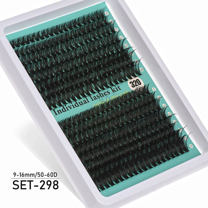Individual 20–100D Cluster Lashes – 280pcs Mixed Tray Volume Extensions