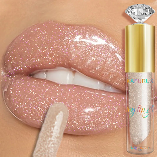 Diamond Shimmer Glitter Lip Gloss – Sparkling, Moisturizing & Long-Lasting (9 Colors)