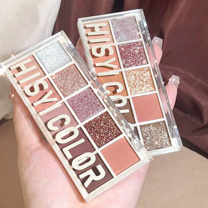 10-Color Matte &amp; Glitter Eyeshadow Palette – Everyday Glam Meets All-Day Wear