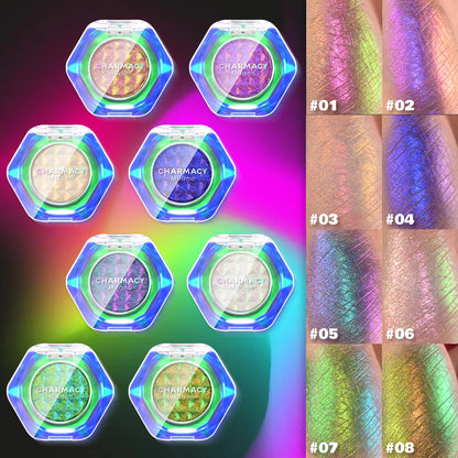 Multichrome Eyeshadow Palette – 8-Color Shimmer Waterproof Long-Lasting Makeup