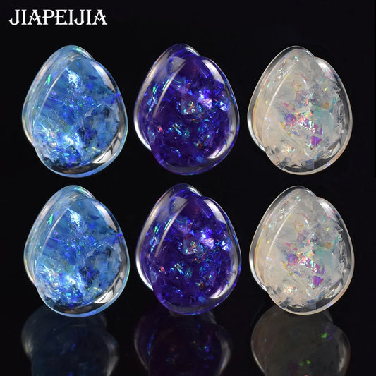 Drop-Shaped Acrylic Ear Tunnels – Bold Style, Lightweight Comfort