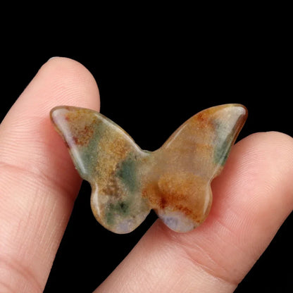 Mini Chakra Crystal Butterfly Figurine – Natural Stone Reiki Healing (20×30mm)