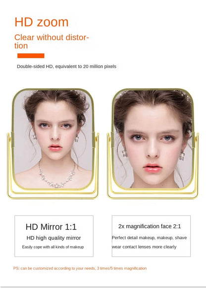 Dual-Sided Square Tabletop Makeup Mirror