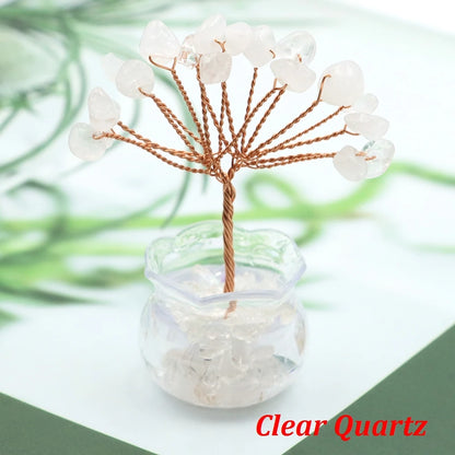 Mini Crystal Money Tree – Natural Gemstone Wire-Wrapped Decoration