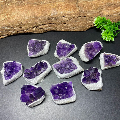 ST77-1 Natural Raw Amethyst Quartz Cluster – Healing Crystal Specimen for Décor & Crafts