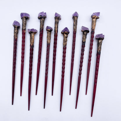 19cm Amethyst Crystal Wand – Natural Stone Witchcraft Scepter for Reiki Healing & Décor
