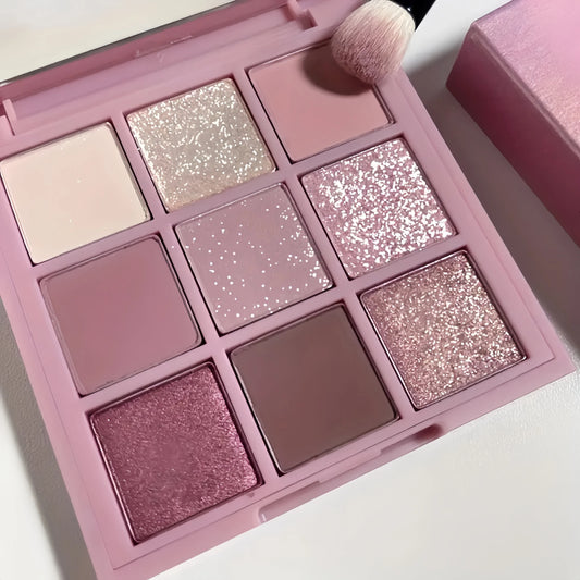 9-Color Smokey Eyeshadow Palette – Matte, Glitter &amp; Pearl Finishes