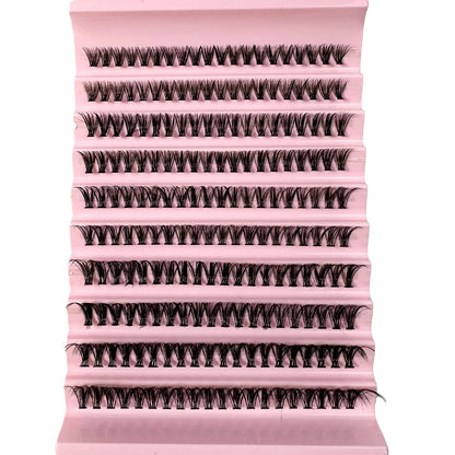 DIY 3D Fluffy Lash Clusters – 160D/90D Volume Extensions (12 Rows)