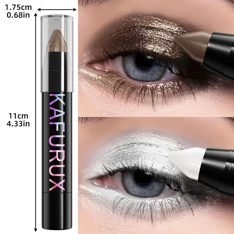 24-Color Pearlescent Glitter Eyeshadow & Eyeliner Pencil – Waterproof, Shimmer & Matte Eye Makeup