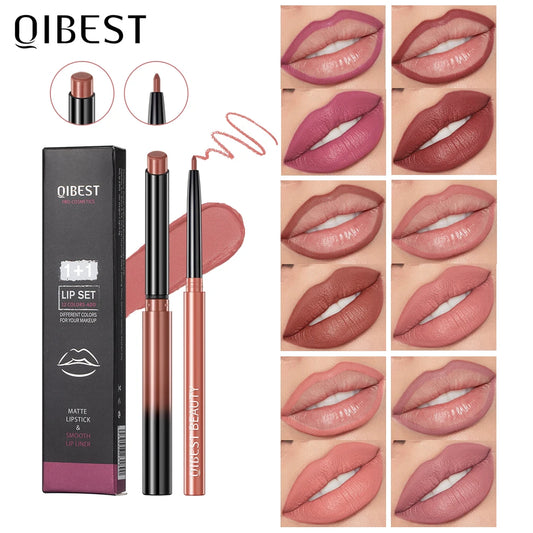 2PCS Matte Lipstick & Lip Liner Set