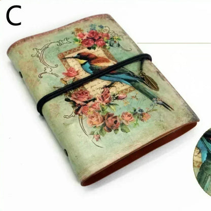 Vintage PU Leather Notebook – Kraft Paper Planner, Sketchbook & Writing Journal