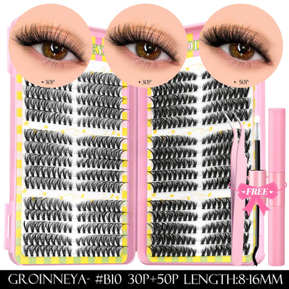 Lash Clusters Kit – 540PCS Cat-Eye Lash Extension Set with Bond & Seal