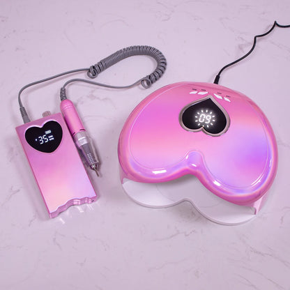 High Power 96W Heart-Shaped LED Nail Lamp – Red Light Gel Polish Dryer