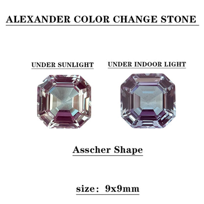 Lab-Grown Color Change Alexandrite Gemstone Beads – Certified Oval or Cushion Cut