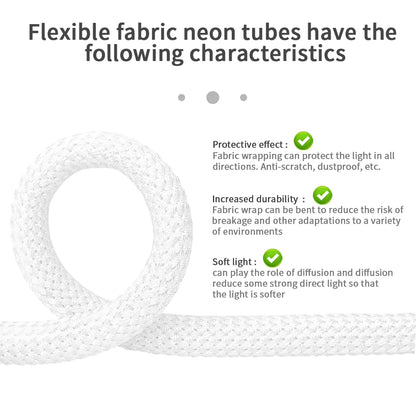 WS2812B / WS2811 5V Round Neon LED Strip – 360° RGBIC Flexible Silicone Tape, 50 LEDs/m, IP67 Waterproof