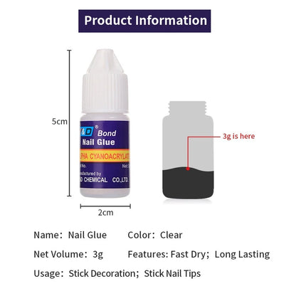Fast Drying Nail Glue – Extra Strong Adhesive for False Nails & Nail Art