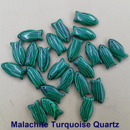 Small Fish Figurine Stone Pendant – Natural Crystal Gemstone for Jewelry & DIY Accessories