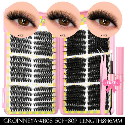 Lash Clusters Kit – 540PCS Cat-Eye Lash Extension Set with Bond & Seal