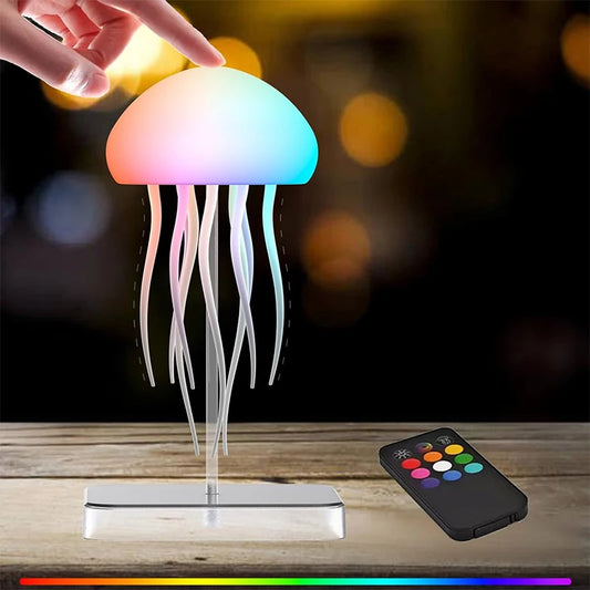 LED Jellyfish Lamp with 9 Tentacles – Colour Gradient Light Effects & Remote Control