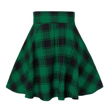 Black Checkered Pleated Gothic Mini Skirt – Punk Plaid Lace-Up Clubwear
