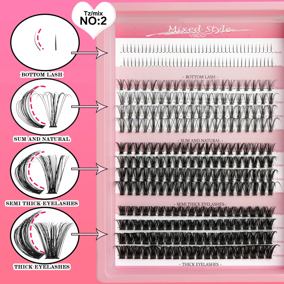 DIY Lash Cluster Extension Kit – Bond, Seal & Applicator Set (5–16mm)