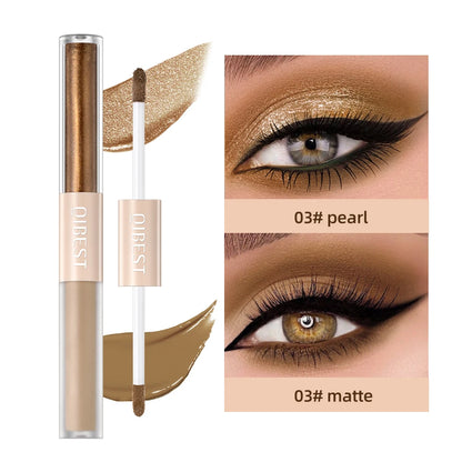 Double-Ended Glitter & Matte Eyeshadow Stick – 2-in-1 Waterproof Eye Makeup Pencil