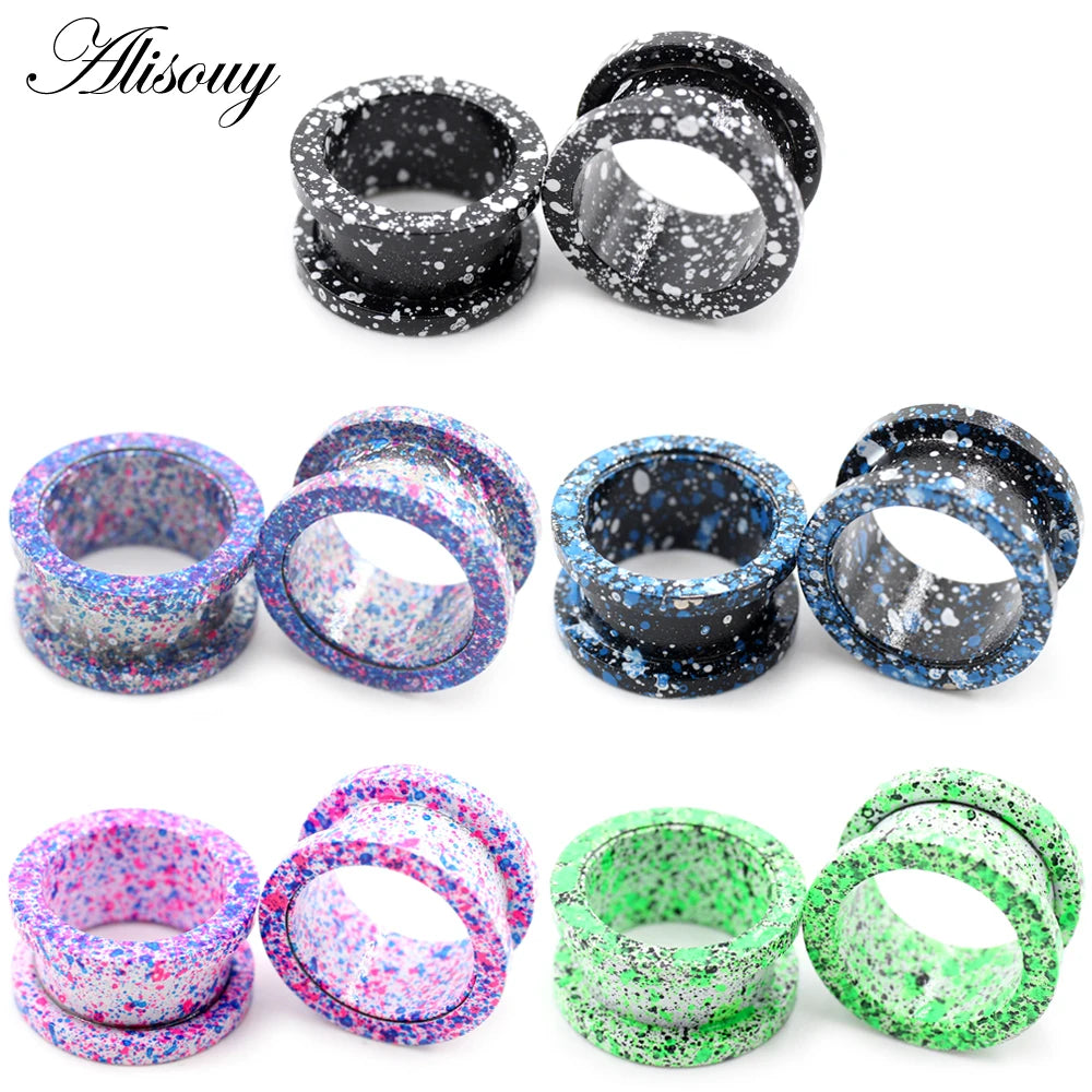 Stainless Steel Paint Pulley Ear Tunnels & Plugs Set