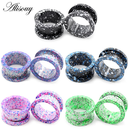 Stainless Steel Paint Pulley Ear Tunnels & Plugs Set