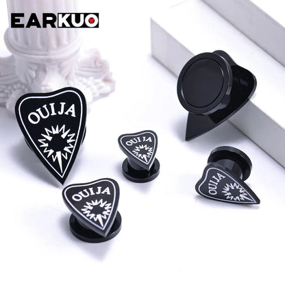 Acrylic Cat OUIJA Ear Plugs – Witch Poker Tunnels & Stretchers (2PCS)