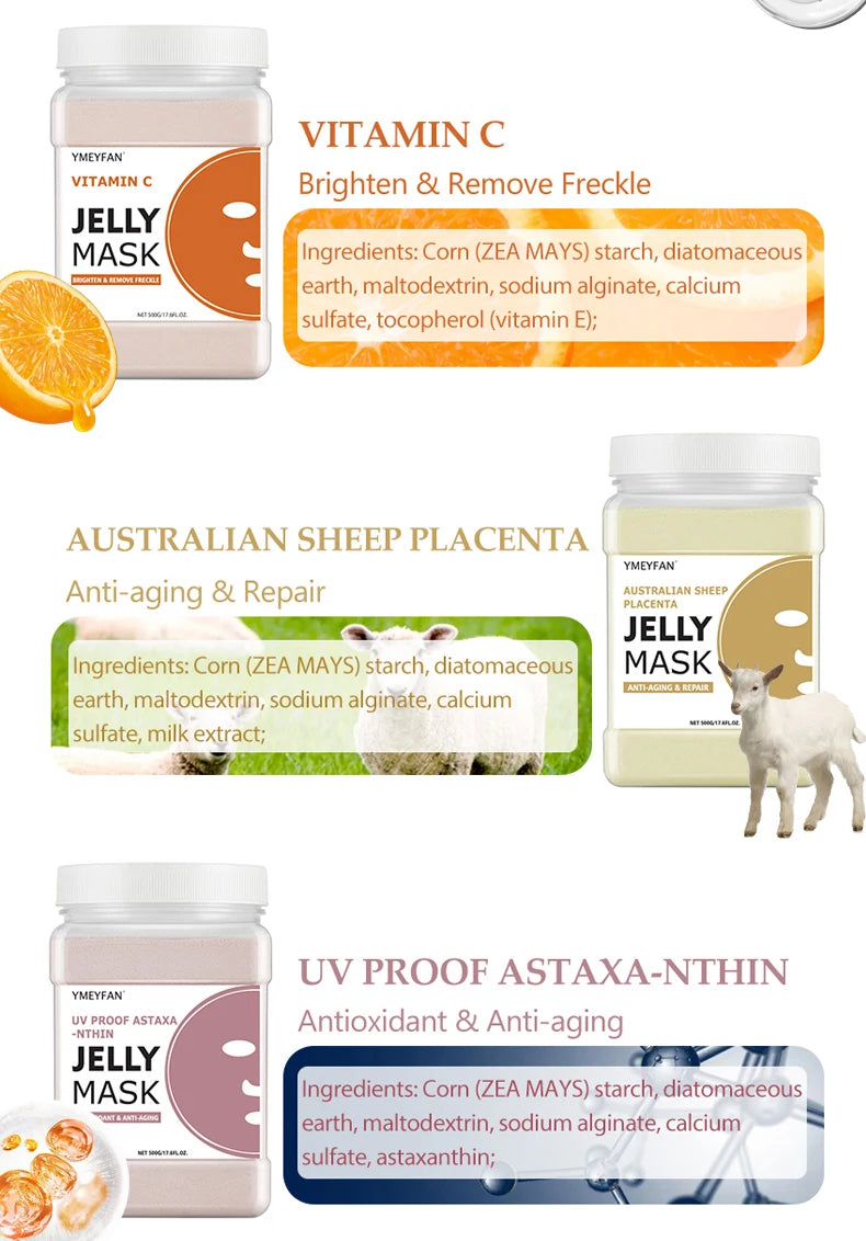 Professional Jelly Face Mask Powder – Hyaluronic Acid Hydrating & Whitening Peel Mask 💆‍♀️✨