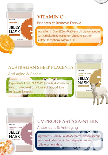 Professional Jelly Face Mask Powder – Hyaluronic Acid Hydrating & Whitening Peel Mask 💆‍♀️✨