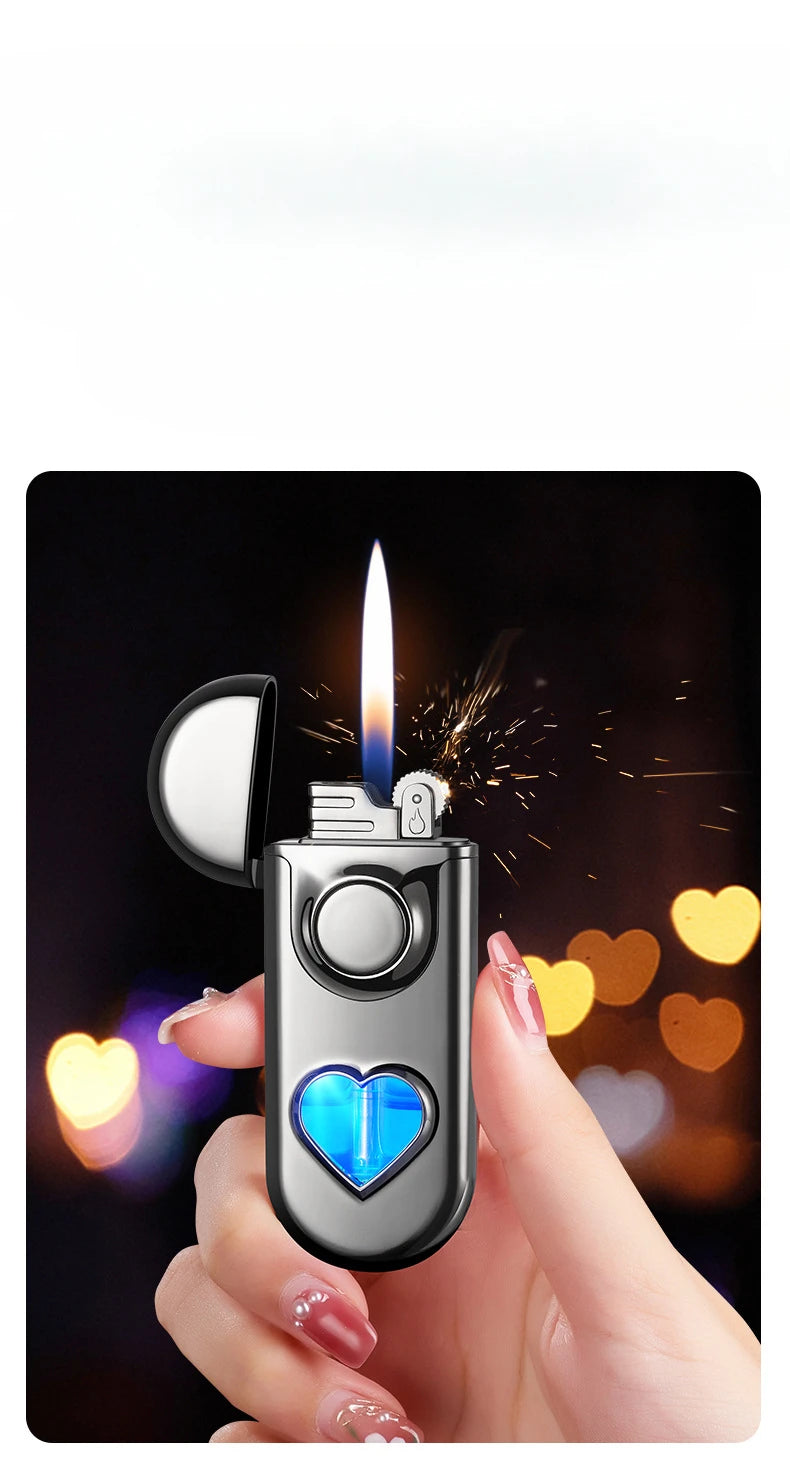 Double Flame LED Butane Metal Lighter