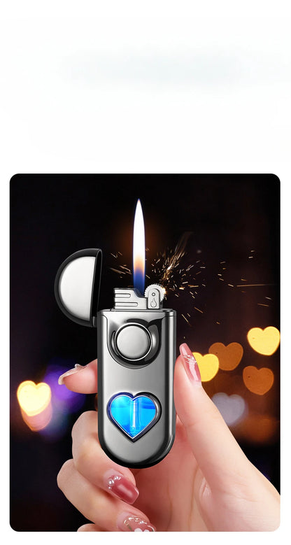 Double Flame LED Butane Metal Lighter