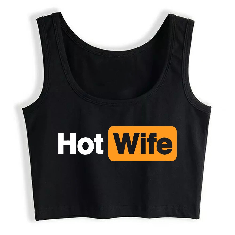 Hotwife Graphic Crop Tank Top