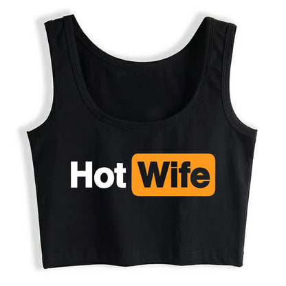 Hotwife Graphic Crop Tank Top