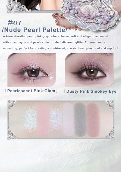 Flower Knows Shell Eyeshadow Palette – 6 Shades of Ocean-Inspired Elegance